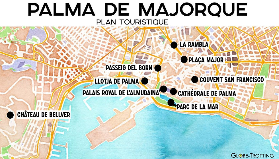 Plan touristique de Palma de Majorque