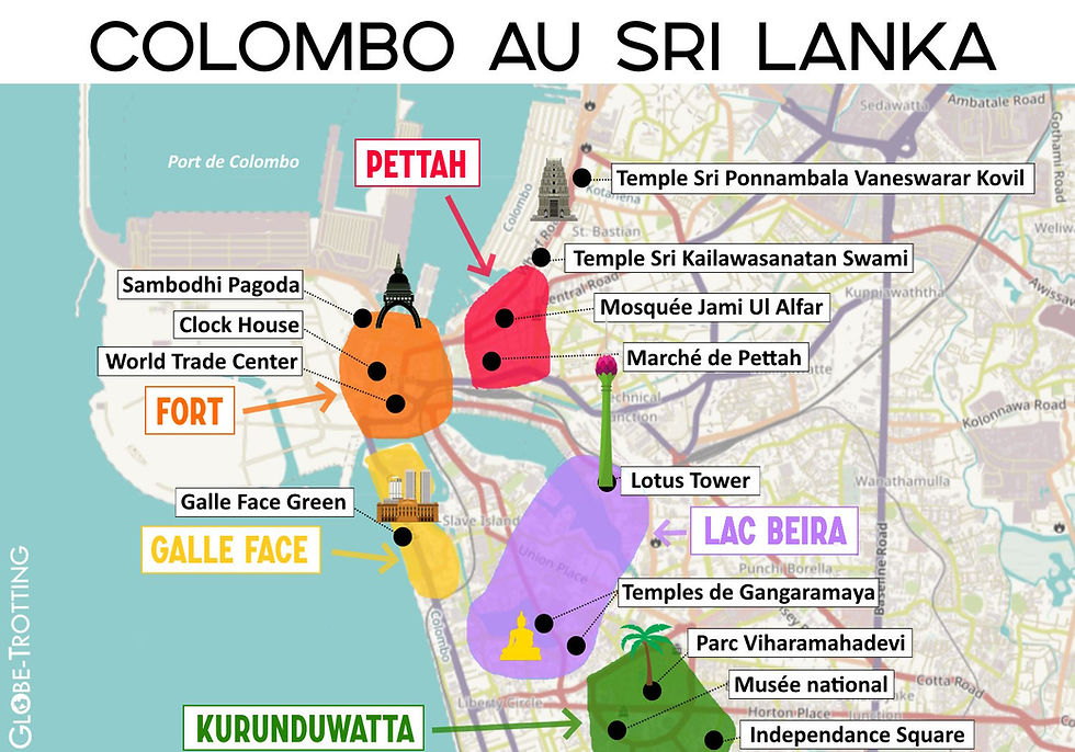plan touristique Colombo Sri Lanka