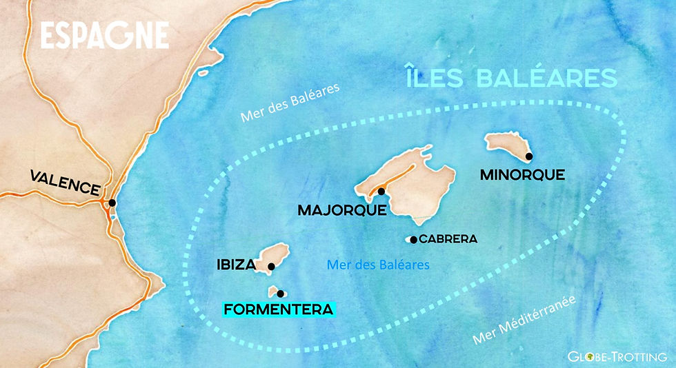 Carte Baléares Formentera