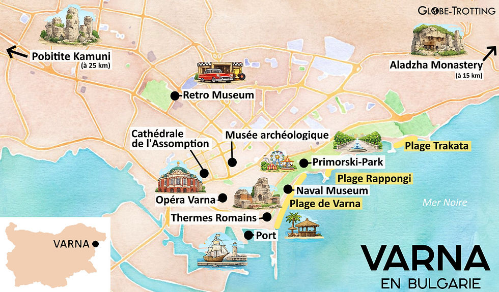 Varna Bulgarie Plan touristique Map