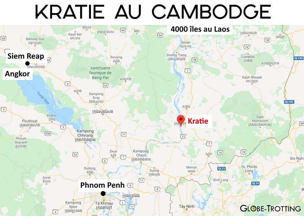 carte plan Kratie Cambodge
