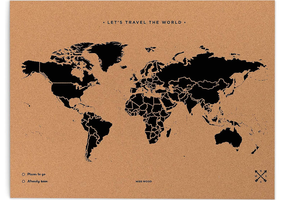 Carte du monde en liège à épingler : mon choix n° 1