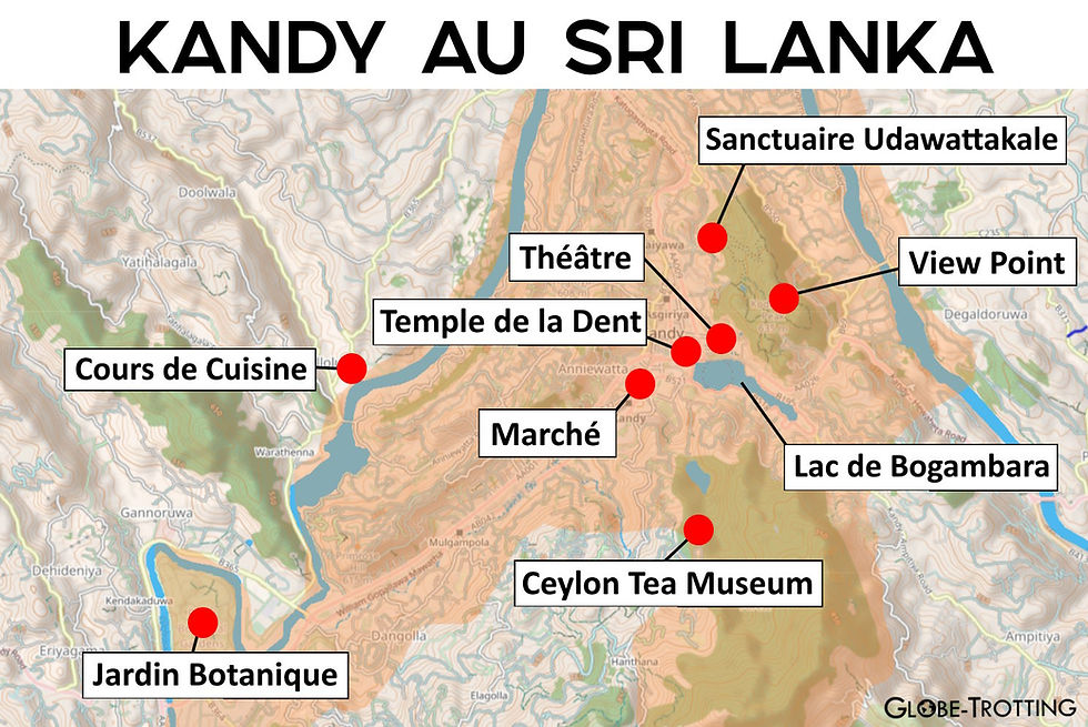 Plan de la ville de Kandy