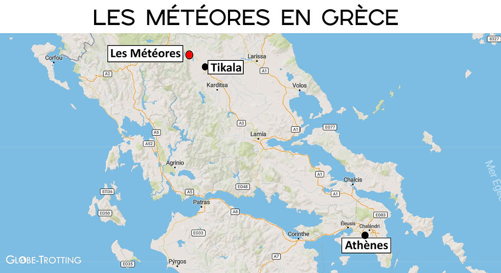 Carte Météores Grèce