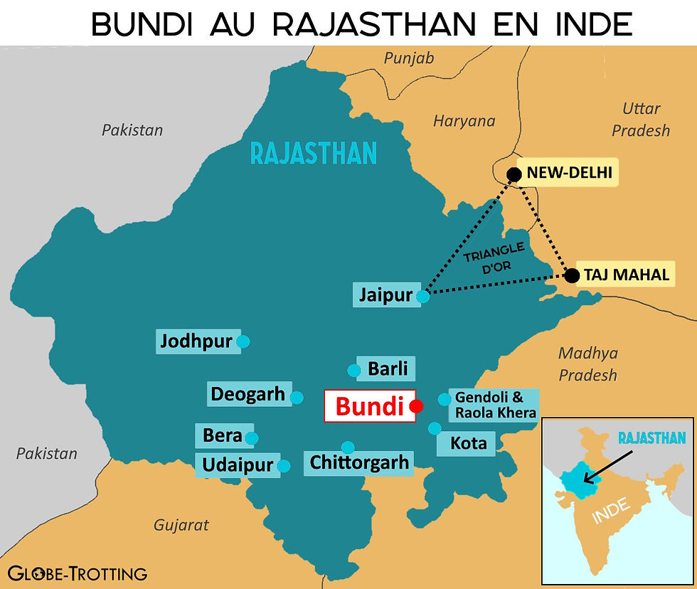 Carte de Bundi en inde