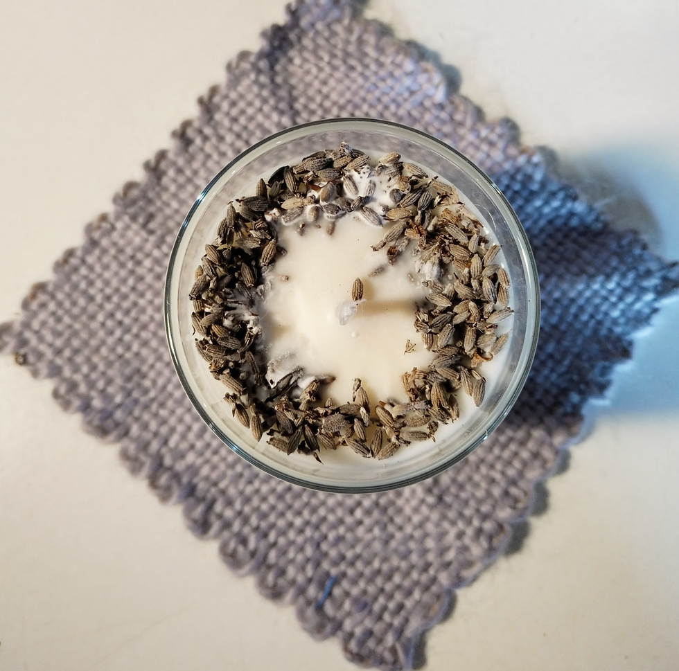 Miniatura: Vela de cera de soja con lavanda
