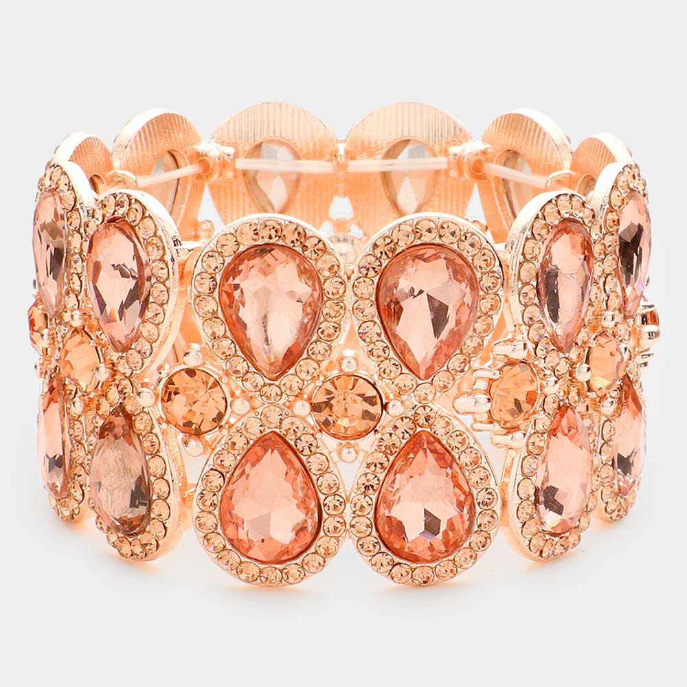 Peach Diamond Teardrop Bracelet