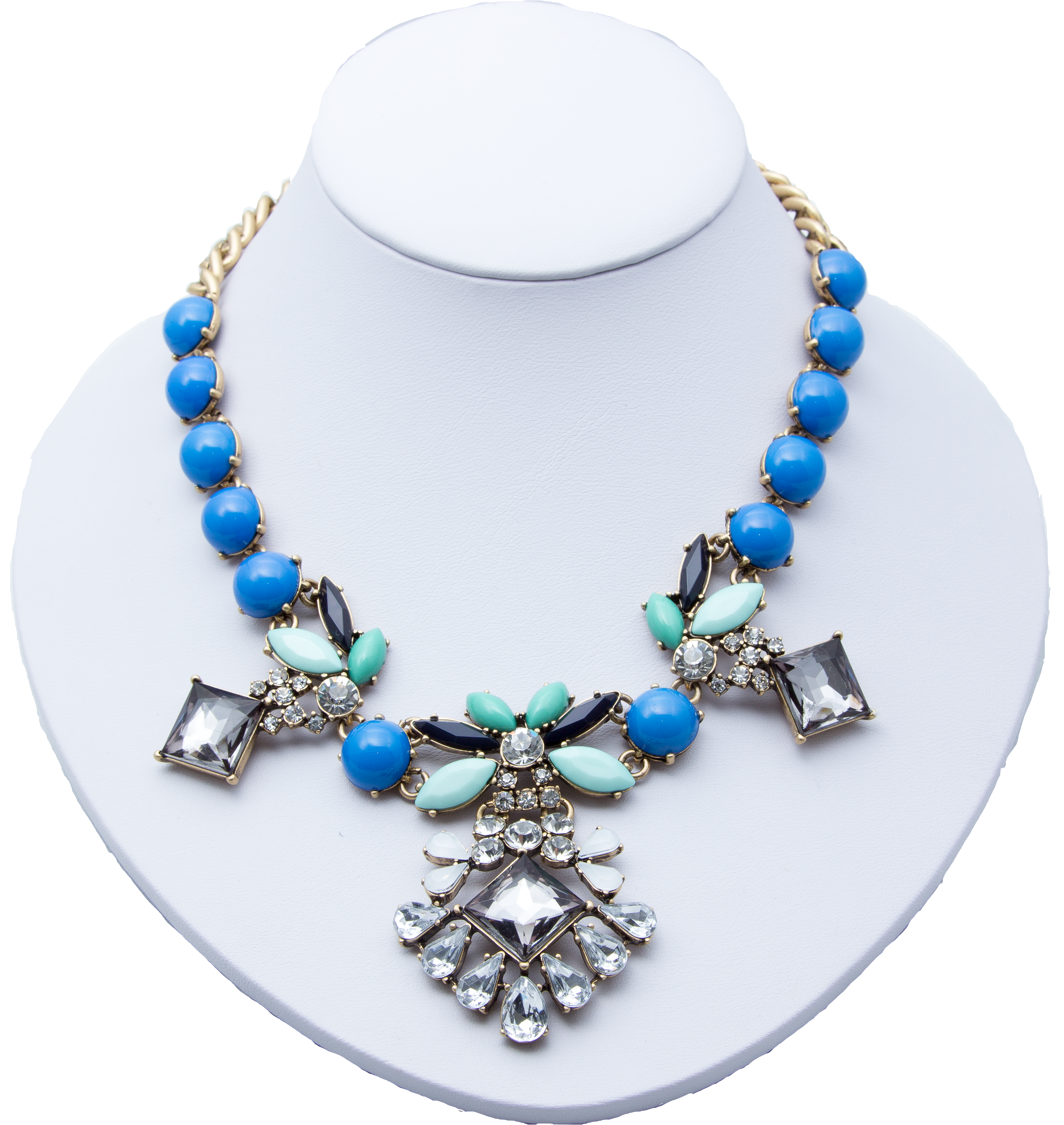 Dangling Stone and petal Necklace