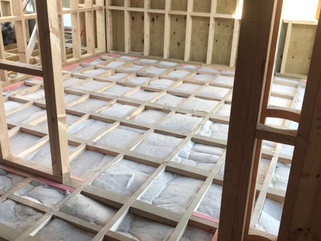 Underfloor insulation blankets in a new build house
