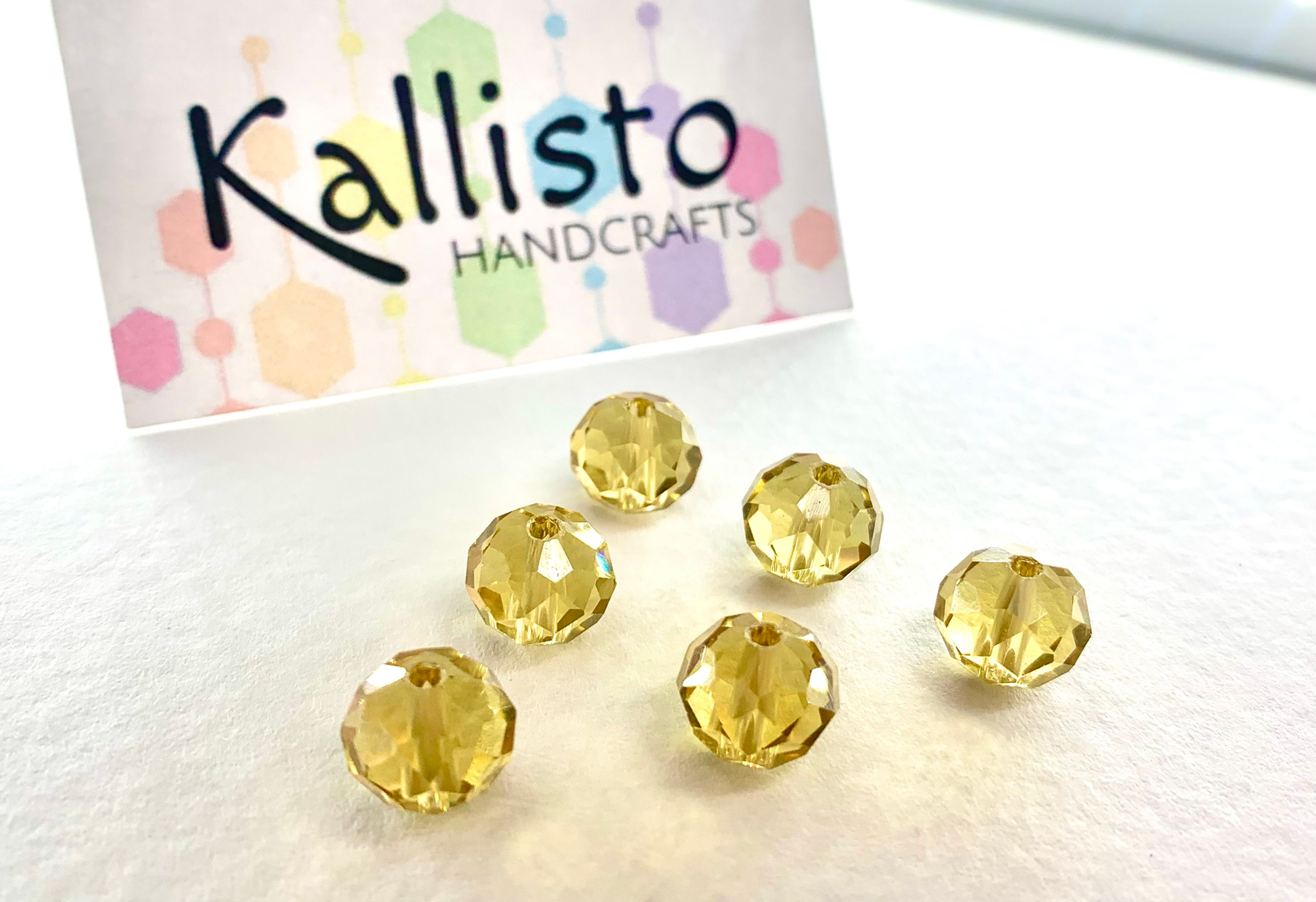 10mm Golden Yellow Rondelle Bead