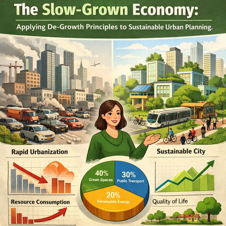 The “Slow-Grown” Economy: Applying De-Growth Principles to Sustainable Urban Planning