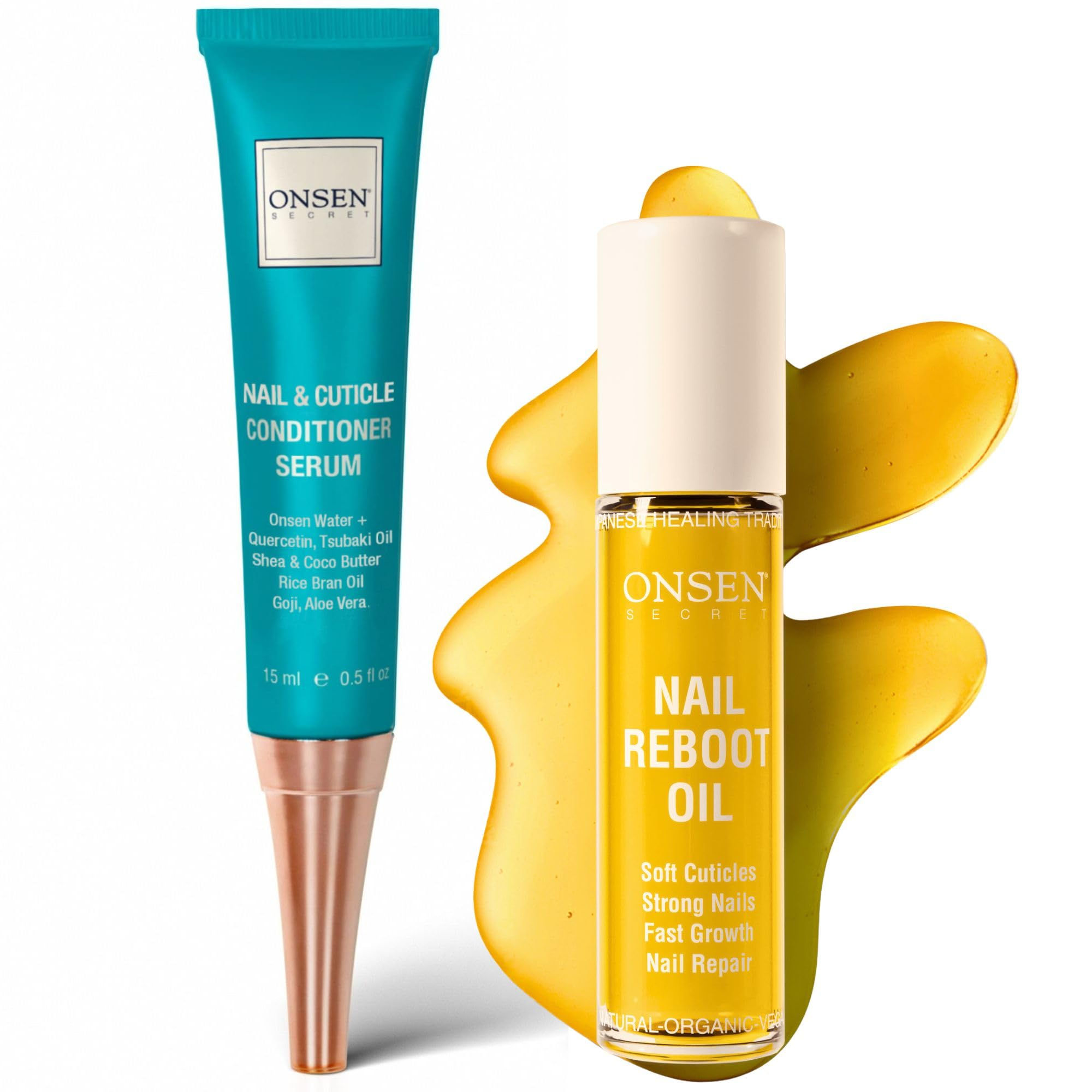 Onsen Secret Nail Reboot Duo - Treatment for Damaged Nails - Natural Nail Care &