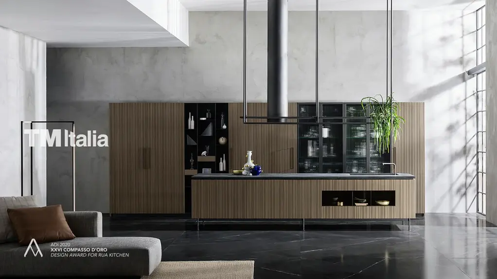 Modern Italian kitchen by TM ITALIA with custom Italian kitchen cabinetry and contemporary European kitchen design