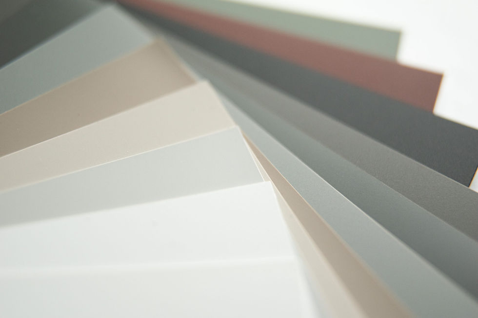 Various TM ITALIA pro.nat samples in neutral shades. 