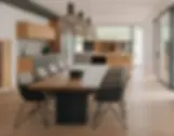 TEAM 7 Wild Oak kitchen and dining room made from hardwood solids, showcasing solid wood furniture craftsmanship versus wood veneer cabinets in high-end kitchen design