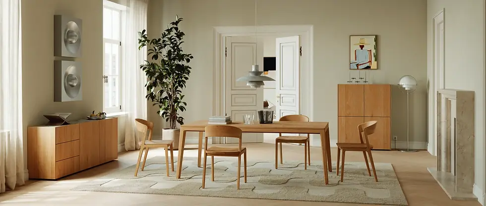 2026_048_Wohnbild_TEAM7_mylon_Auszugstisch_mylon_Stuhl_core_Highboard_C131_core_Sideboard_