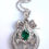 Thumbnail: 14kt White Gold Vintage Style Emerald And Diamond Necklace