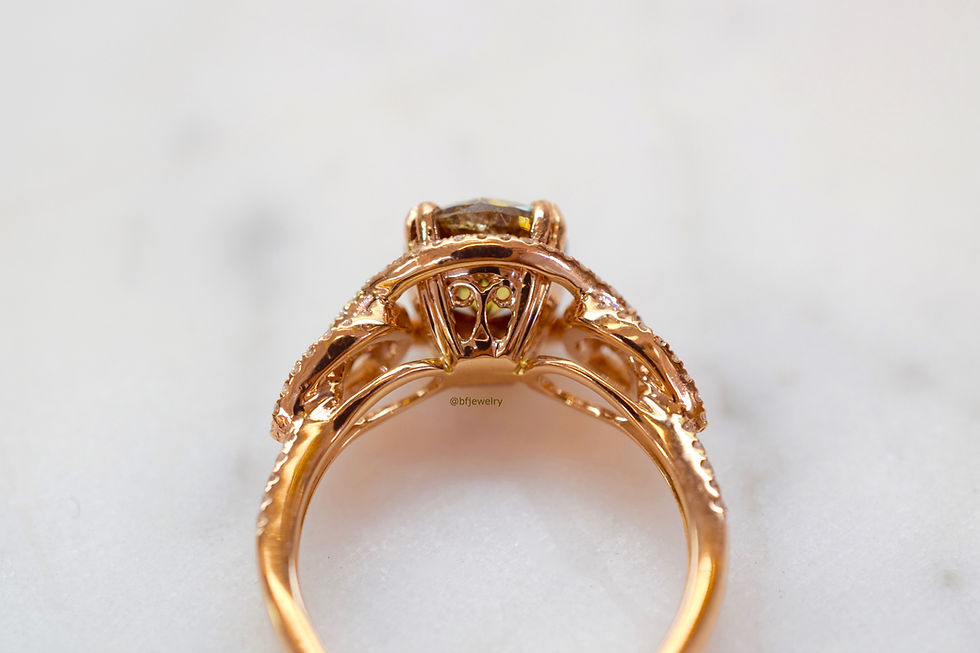 Thumbnail: 14K Rose Gold 2.34 Cognac Diamond Engagement Ring