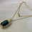 Thumbnail: 14kt Yellow Gold Emerald Cut London Blue Topaz Pendant