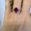 Thumbnail: Platinum Pink Tourmaline And Diamond Ring