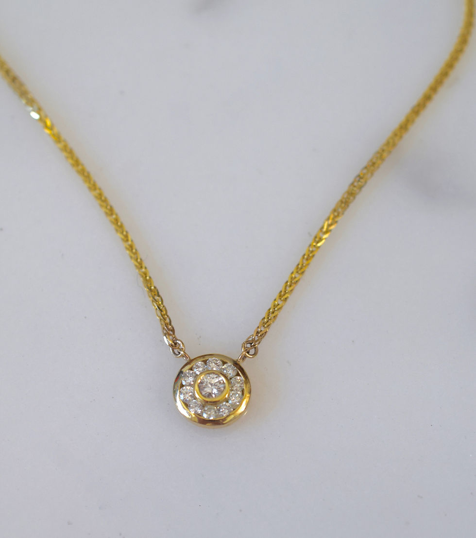Thumbnail: 14K White Or Yellow Gold Diamond Channel Necklace