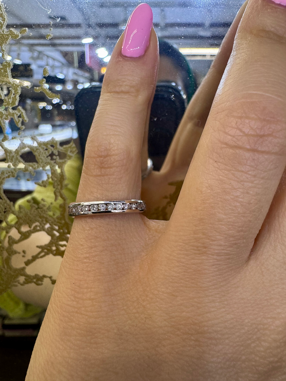 Thumbnail: 14kt White Gold Channel-Set .60 ctw Round Diamond Eternity Band