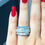 Thumbnail: 18kt White Gold Baguette And Princess Cut Diamond Wide Band