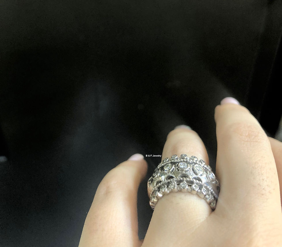 Thumbnail: 14K White Or Yellow Gold Diamond Wide Band