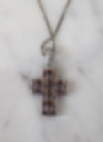 Thumbnail: 14K White Gold Ruby And Diamond Cross