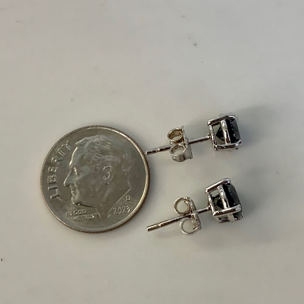Thumbnail: 14kt White Gold Round Brilliant Cut 1.52 Carat Black Moissanite Studs