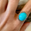 Thumbnail: Princess Diana Inspired 18kt Yellow Gold Turquoise And Diamond Cocktail Ring