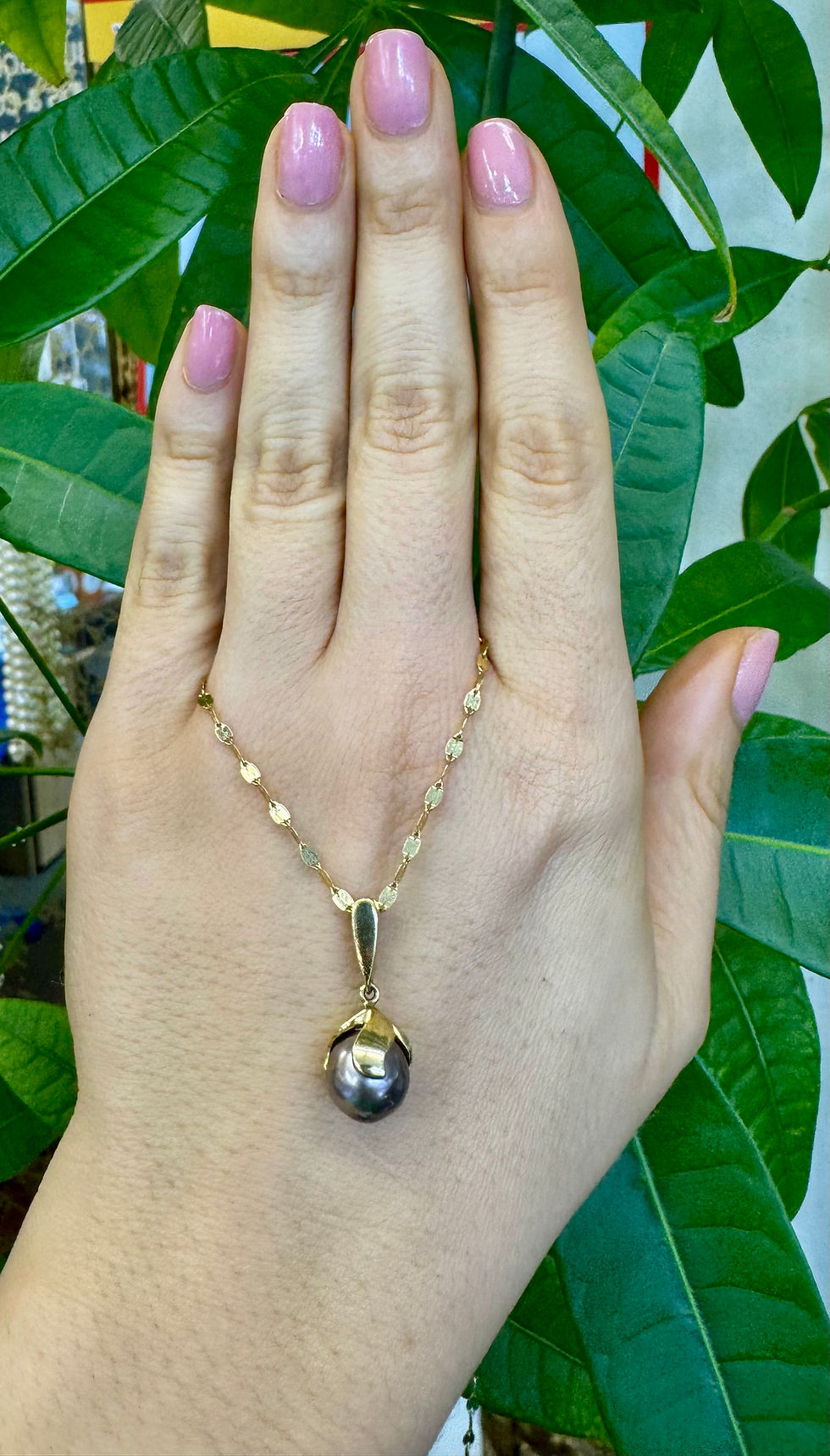 Thumbnail: 18kt And 14kt Yellow Gold Tahitian Pearl Necklace
