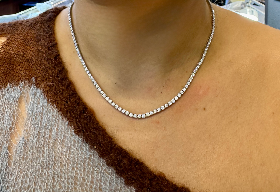 Thumbnail: 14kt White Gold Diamond 7.10ctw Tennis Necklace