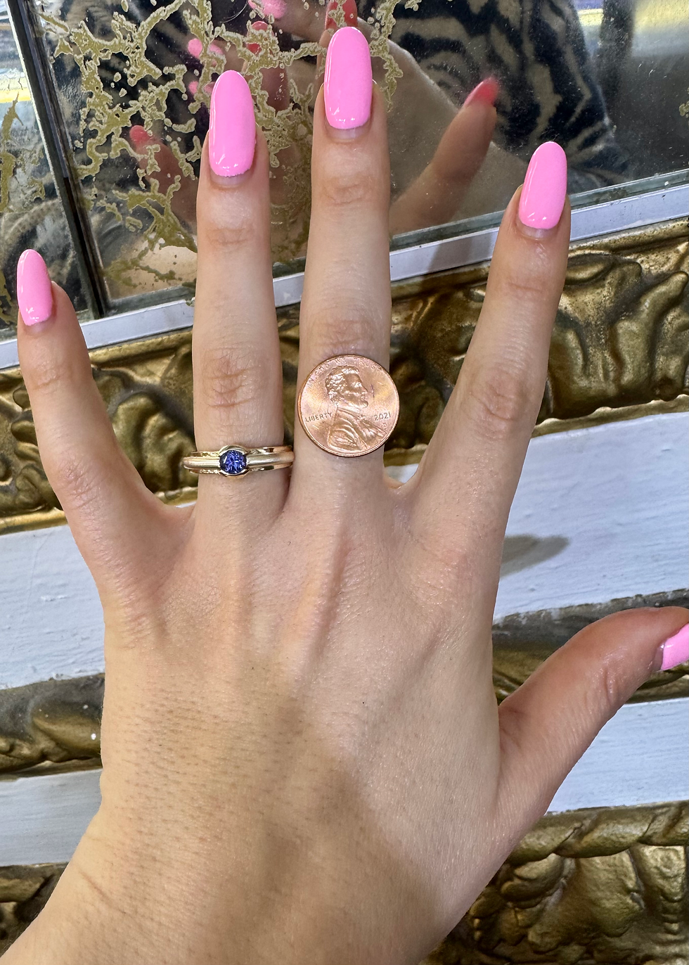 Thumbnail: 14kt Yellow Gold Le Vian Bezel Set Tanzanite Band