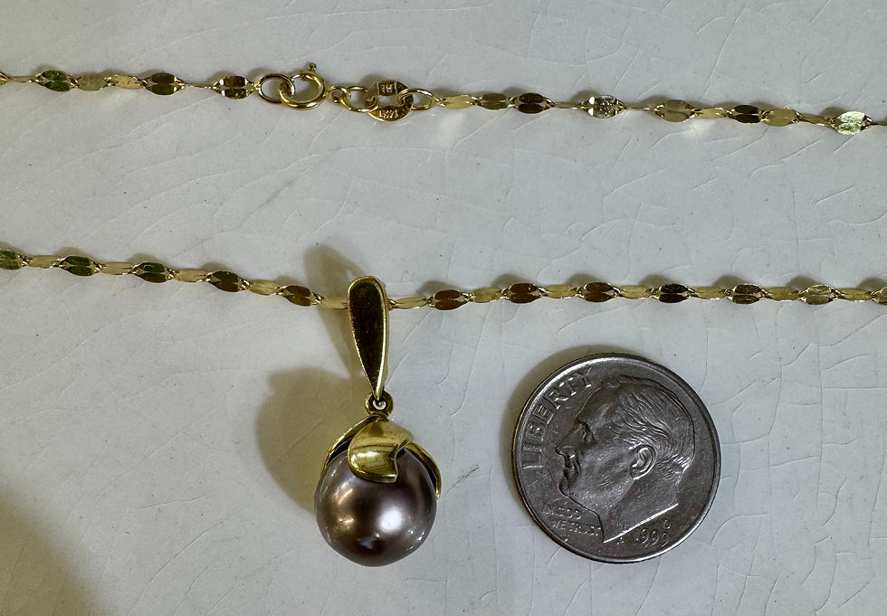Thumbnail: 18kt And 14kt Yellow Gold Tahitian Pearl Necklace
