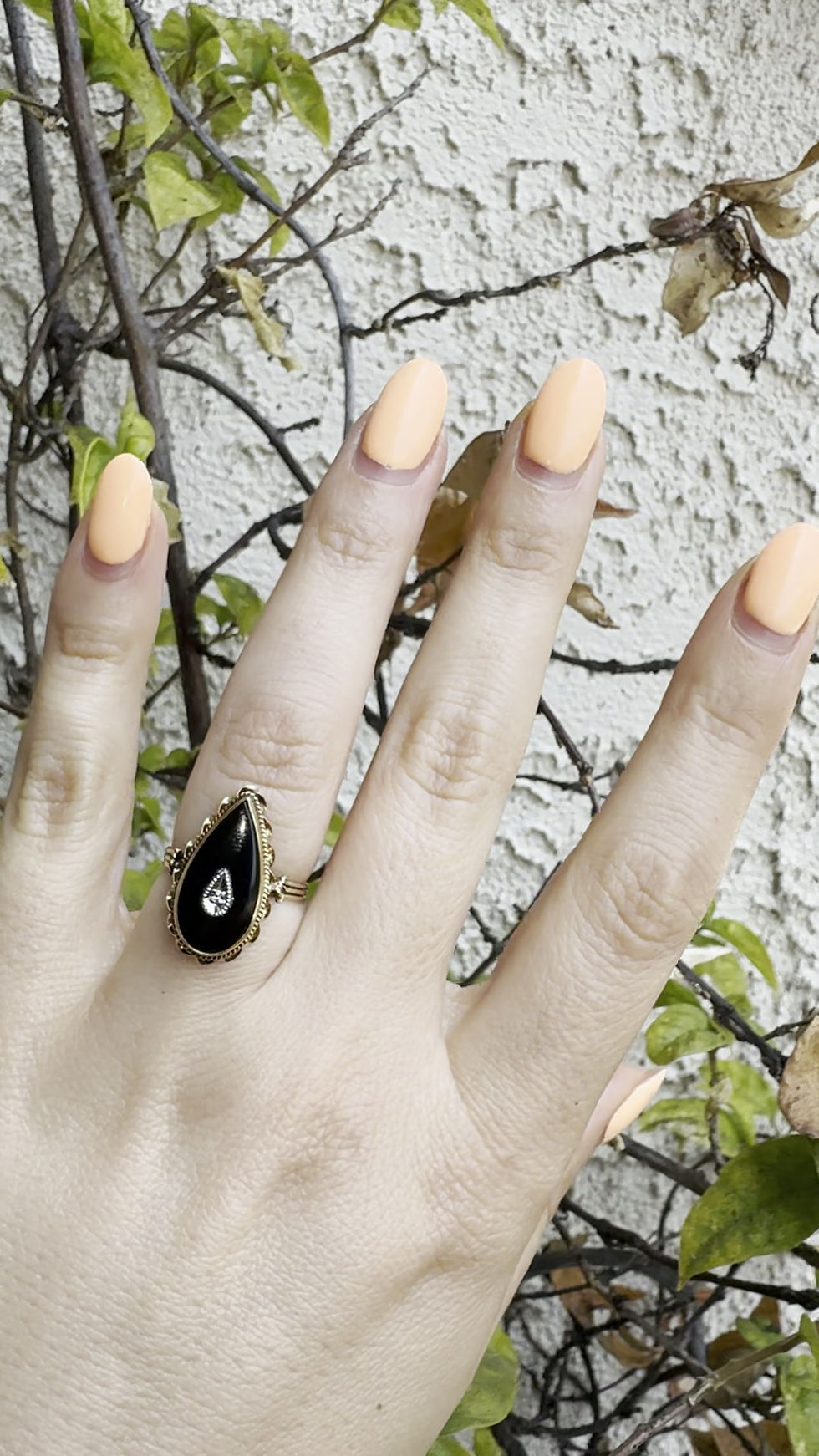 Thumbnail: 14kt White And Yellow Gold Art Deco Diamond And Onyx Ring