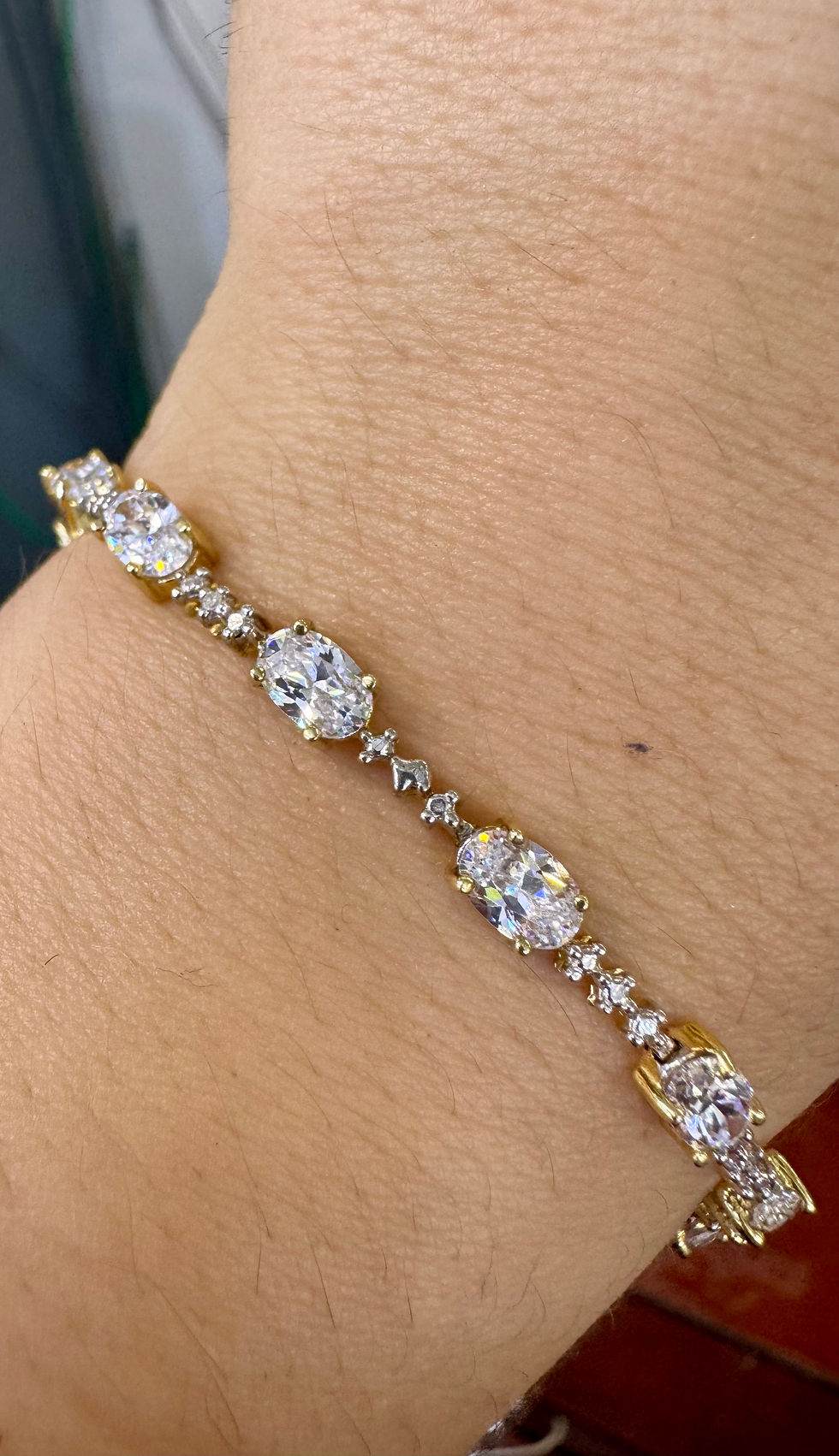 Thumbnail: 14kt Yellow Gold C.Z Tennis Bracelet