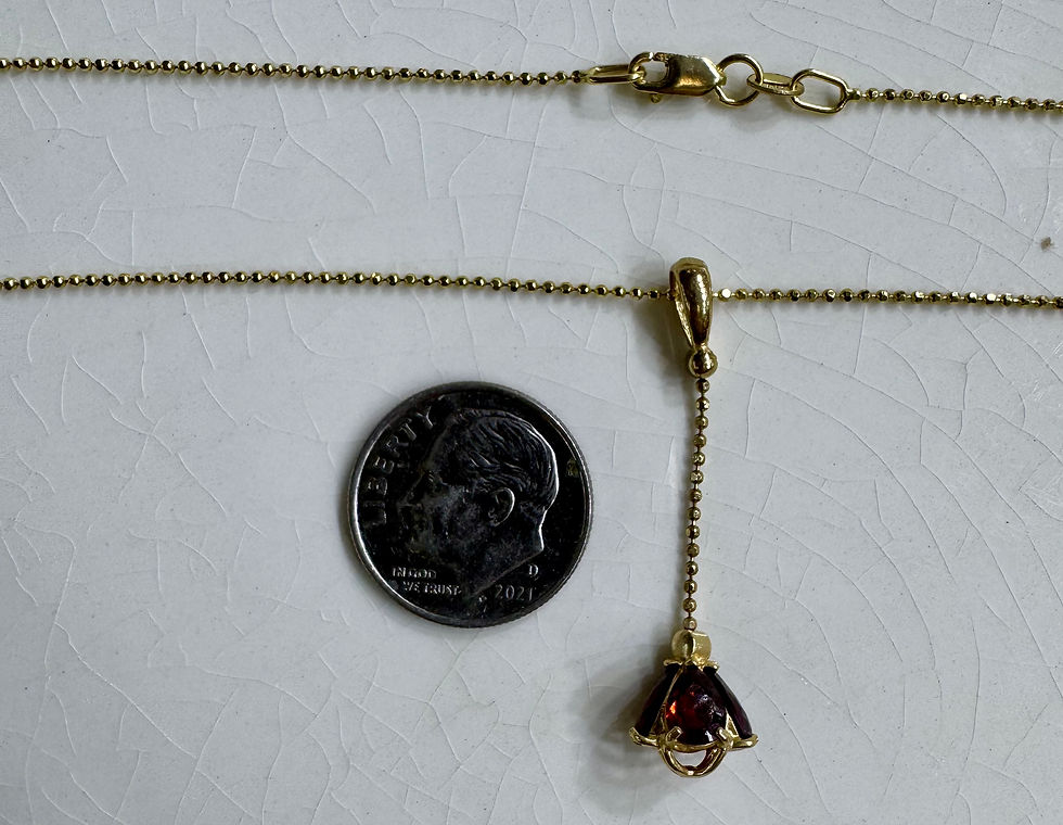 Thumbnail: 14kt Yellow Gold Garnet Lariat Necklace