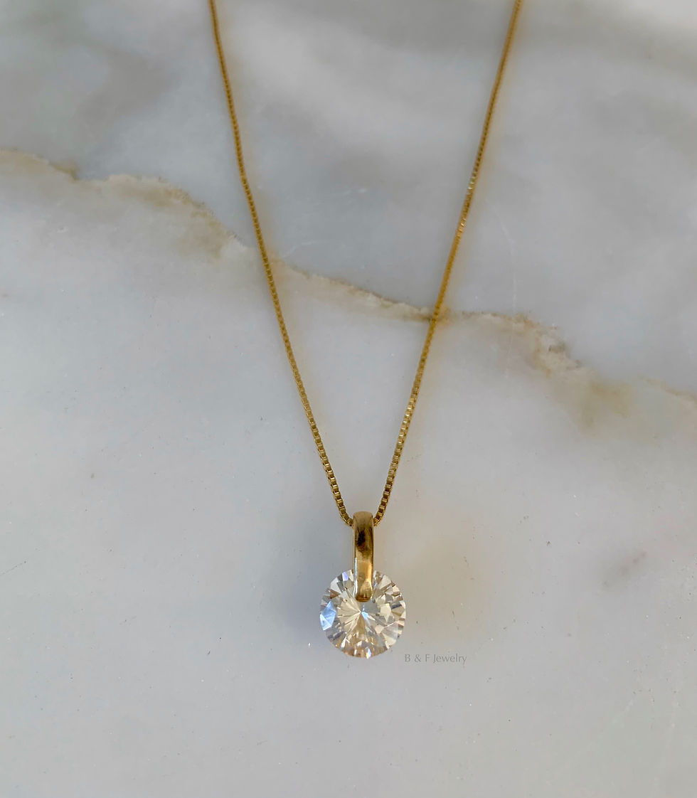 Thumbnail: 14K Yellow Gold Cubic Zirconia Pendant