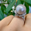 Thumbnail: 14kt White Gold 14.00 mm South Sea Pearl And Diamond Cocktail Ring