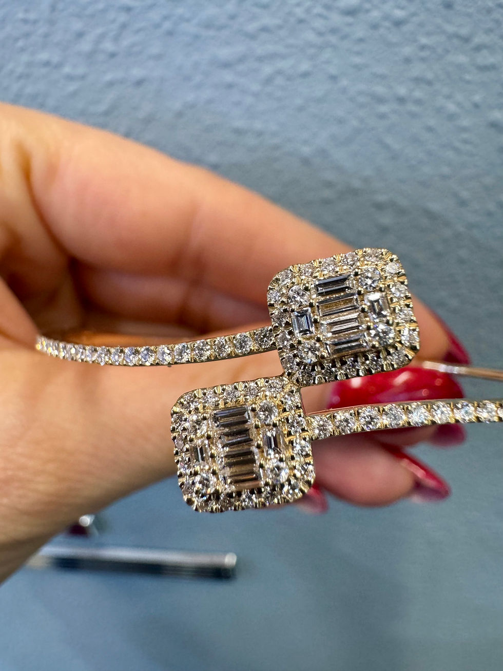 Thumbnail: 14kt Yellow Gold Diamond Bypass Bangle