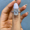 Thumbnail: 14kt White Gold Laboratory Grown 4.51 ctw Rectangular Modified Brilliant Diamond