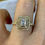 Thumbnail: 14kt Yellow Gold Diamond Double Halo Baguette Ring