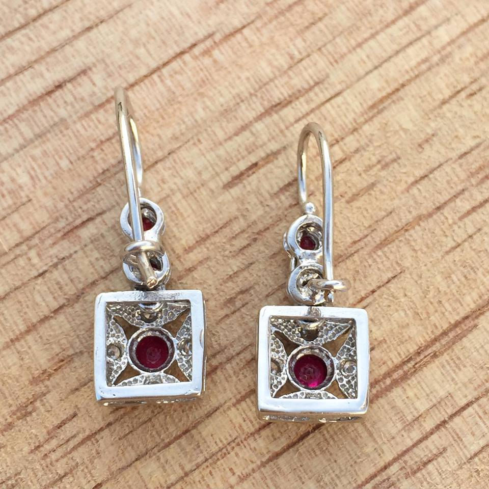 Thumbnail: Vintage Style Diamond And Ruby Earrings