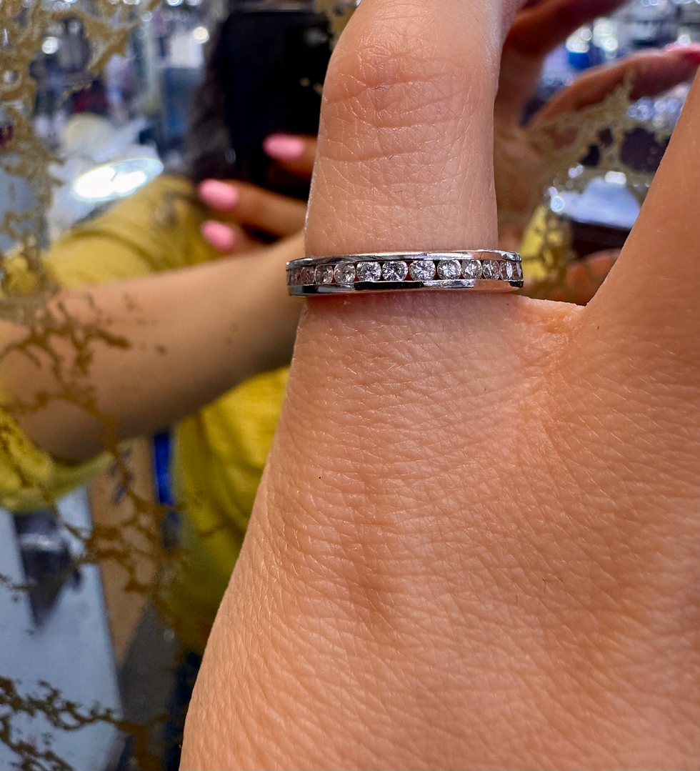 Thumbnail: 14kt White Gold Channel-Set .60 ctw Round Diamond Eternity Band