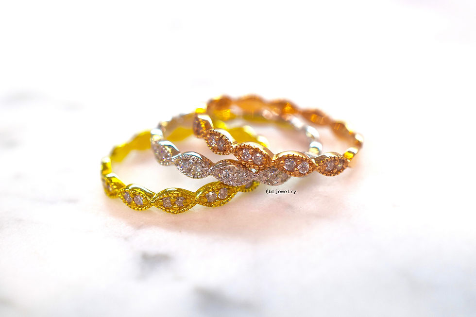 Thumbnail: 14K Vintage Style Diamond Infinity Band In Any Metal Color- Has Matching Rings