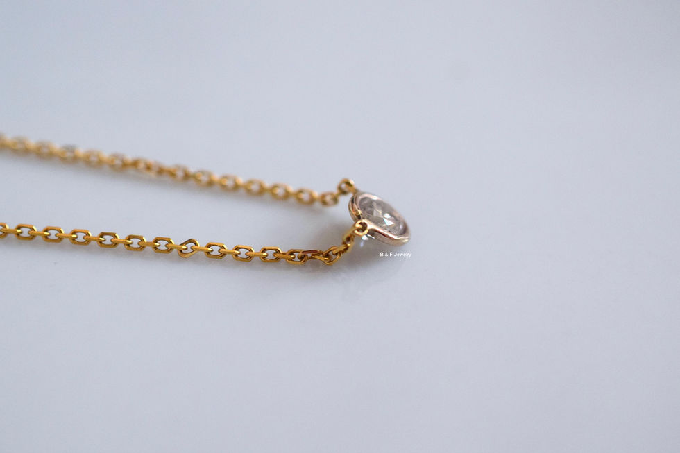 Thumbnail: 14K Yellow Gold Diamond Solitaire Necklace