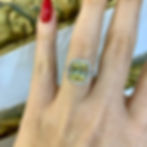 Thumbnail: 18kt White Gold Diamond And Canary Cubic Zirconia Cushion Halo Ring