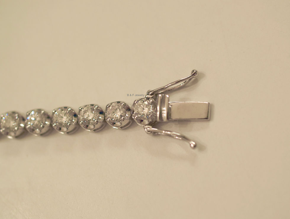 Thumbnail: 14kt White Gold 6.63 Carat Diamond Tennis Bracelet