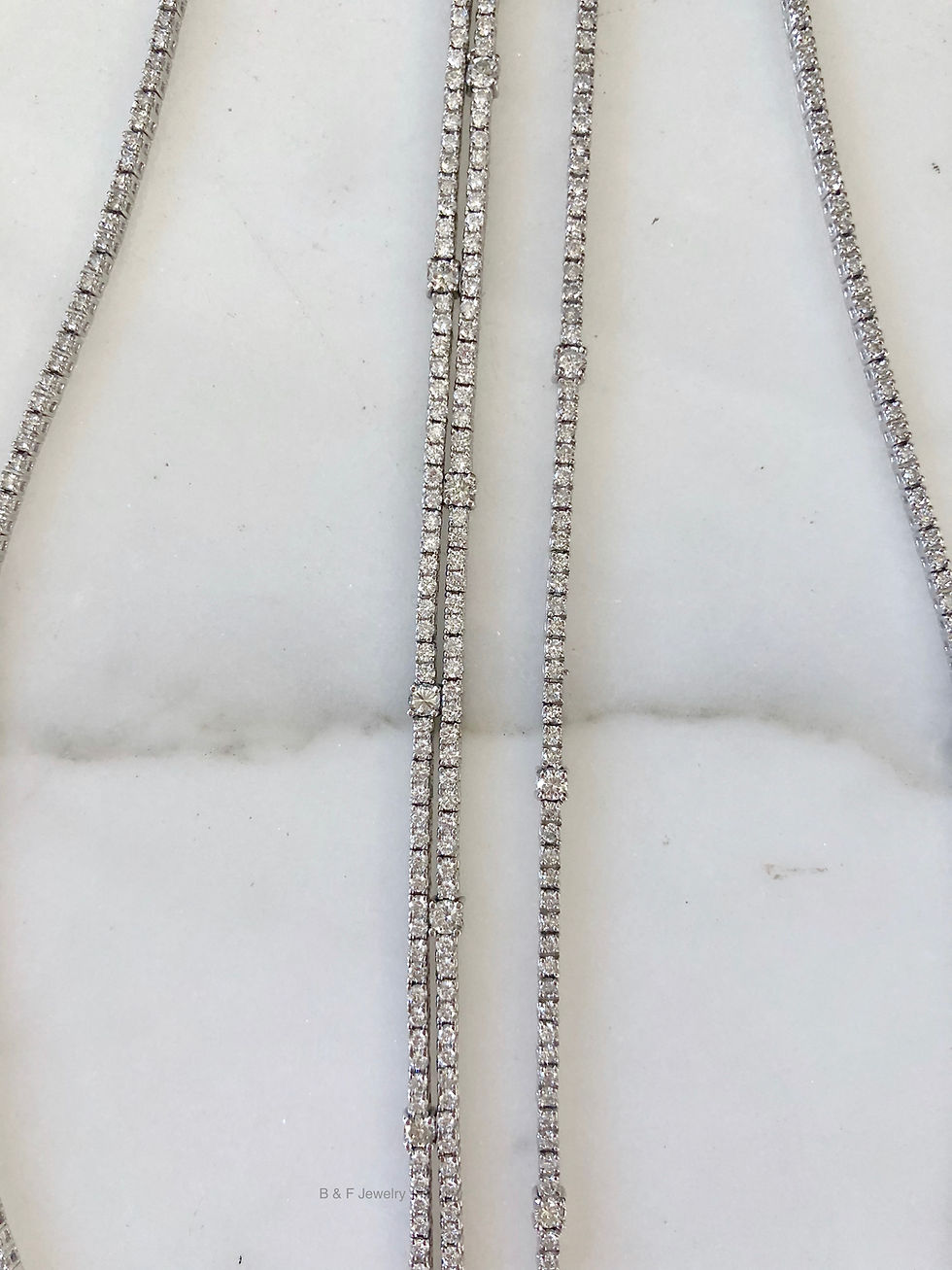 Thumbnail: 14kt White Gold Diamond Line Bracelet- Has Matching Necklace & Double Version